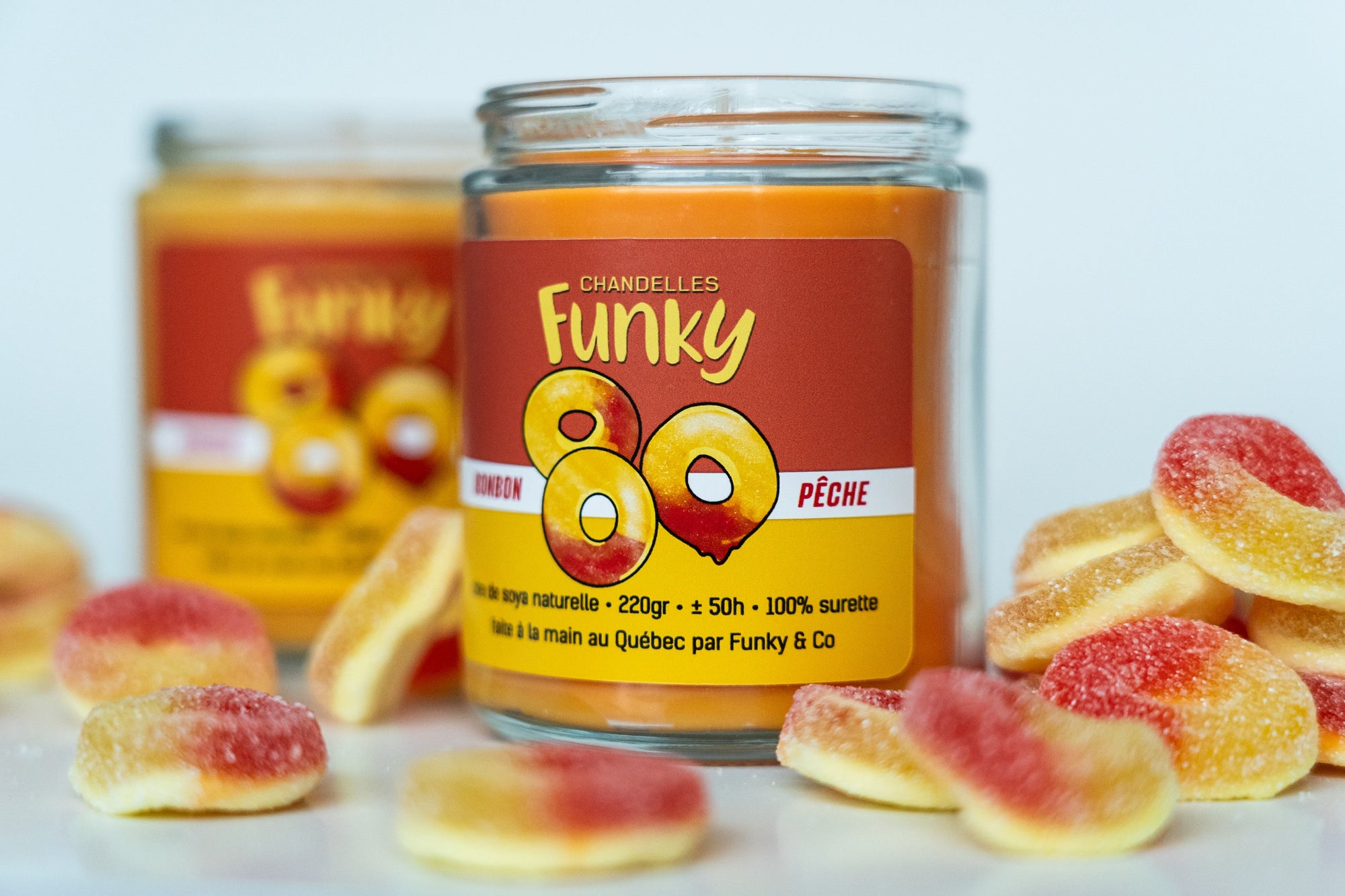 Chandelle Bonbon pêche - Funky - Funky & Co.