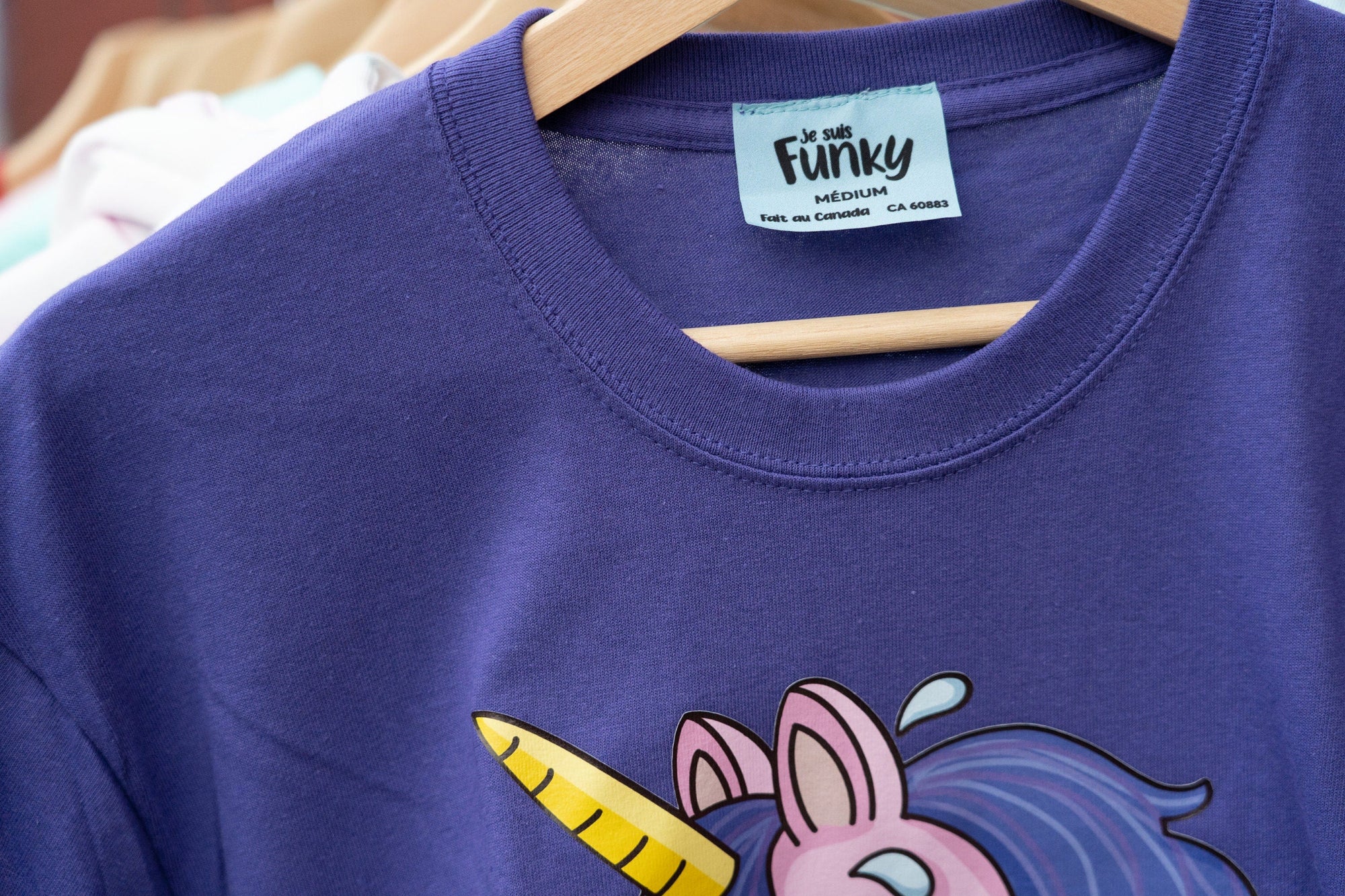 T-Shirt Licorne MAUVE - Funky - Funky & Co.